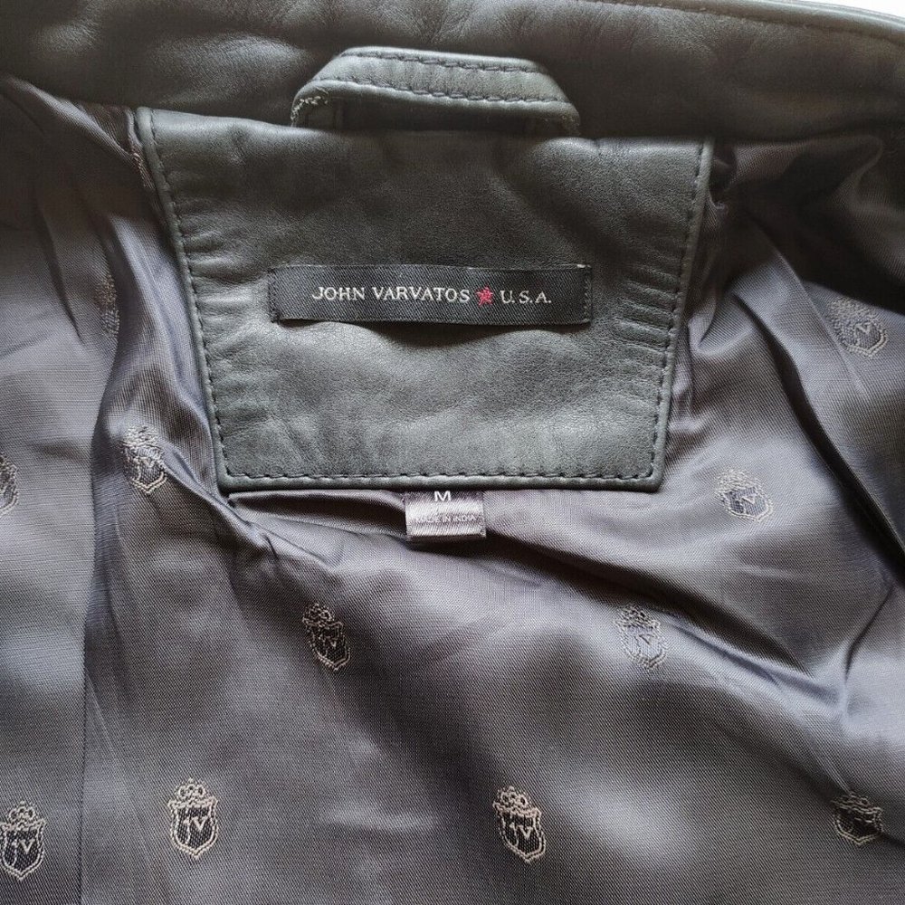 JOHN VARVATOS STAR USA BAND COLLAR LEATHER JACKET - Picture 4 of 10